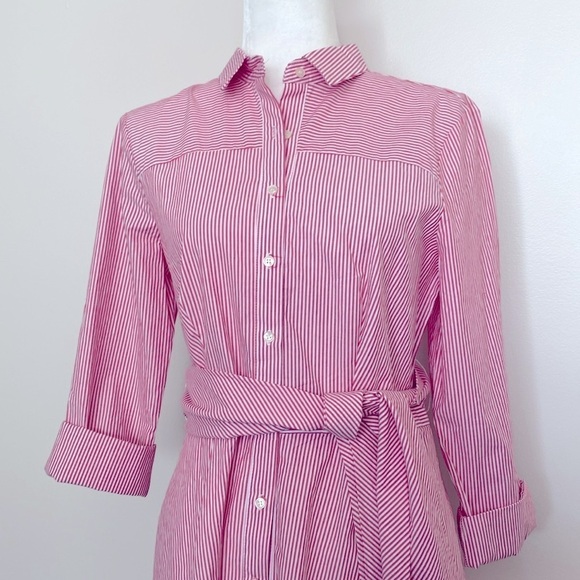 NWT J. Crew red & white striped button up dress - Picture 8 of 12